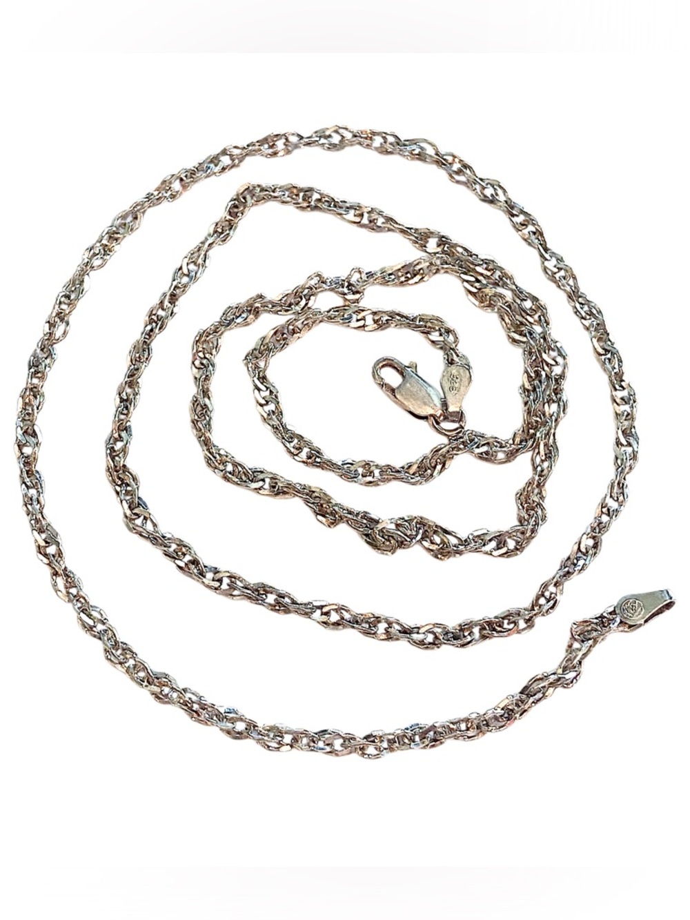Sterling Silver Twisted Rope Chain Thick 925 Italy